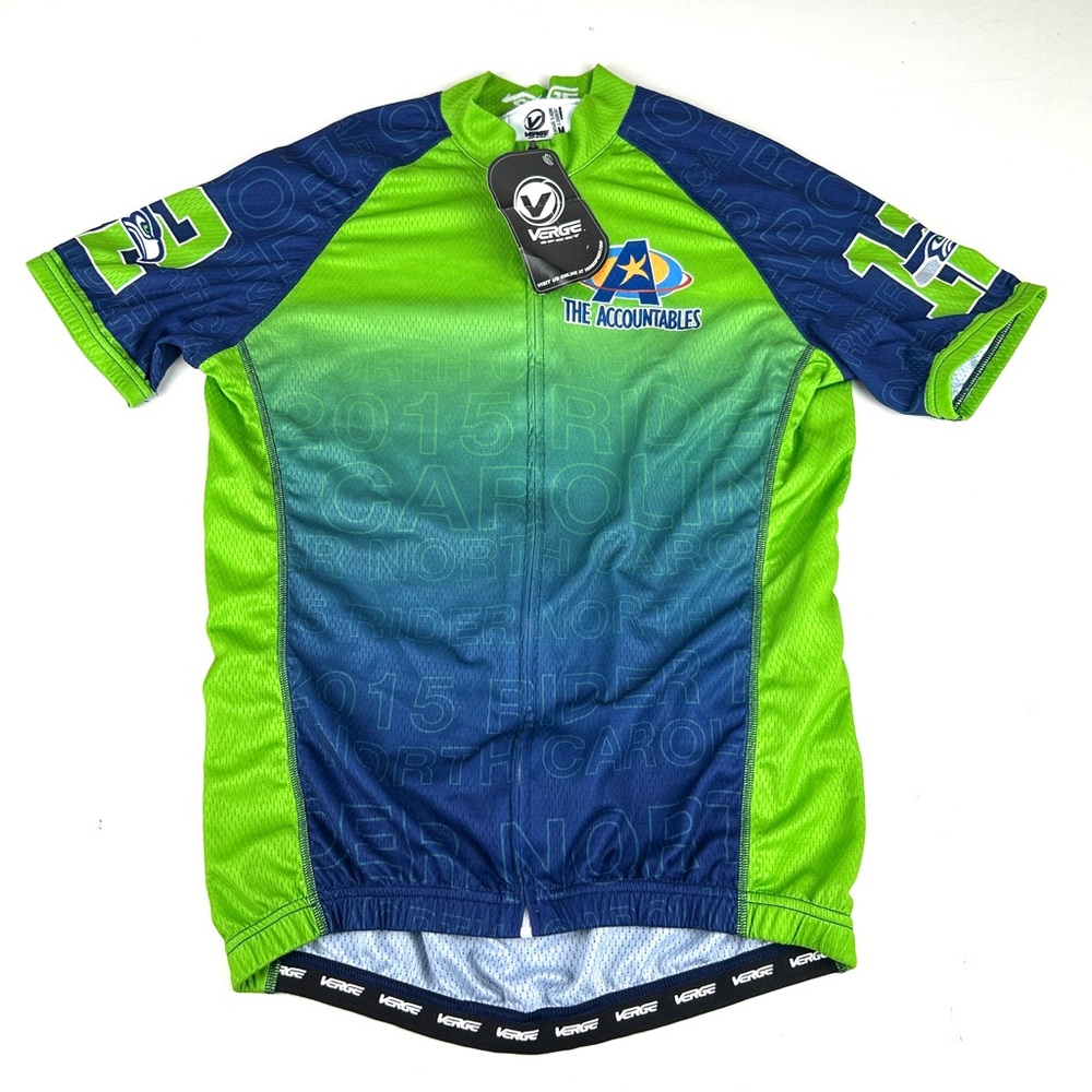 New Verge Cycling Jersey Seattle Seahawks 12th Man Full Zip Size Medium Green